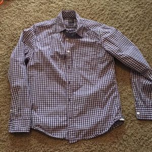 Men’s gap long sleeve button up. Purple/white.